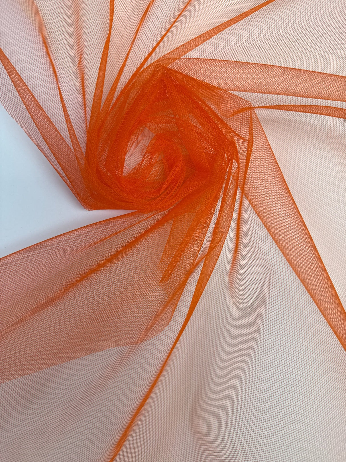 Polyamide Mesh Fabric Orange Stretch