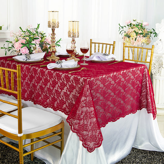 Rectangular Lace Tablecloth Elegant Table Overlay