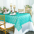 Rectangular Lace Table Overlay Topper 54x108 Tiff Blue/Aqua Blue