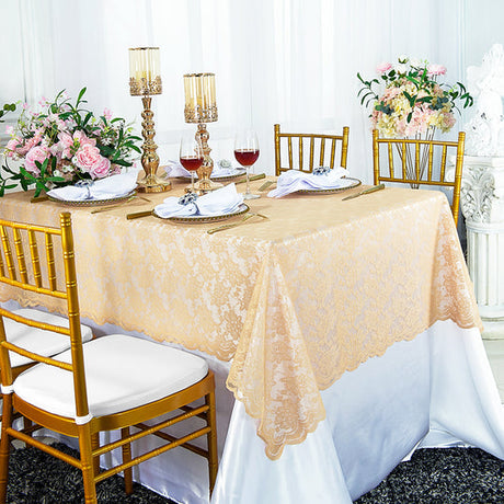 Rectangular Lace Tablecloth Elegant Table Overlay