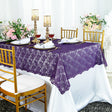 Lace Rectangular Table Overlay 54x108 Eggplant
