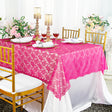Lace Rectangular Table Overlay Topper 54x108 Fuchsia