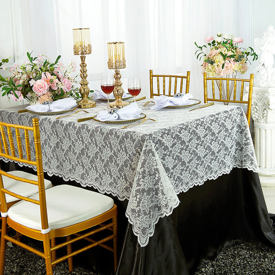 Rectangular Lace Tablecloth Elegant Table Overlay