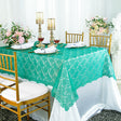 Rectangular Lace Table Overlay Topper 54x108 Jade