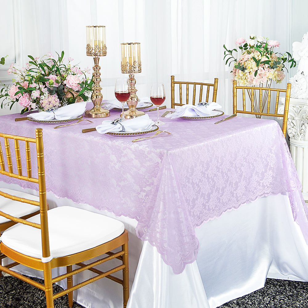 Lace Rectangular Table Overlay Topper 54x108 Lavender