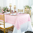 Lace Table Overlay Topper Rectangular 54x108 Pink