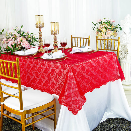 Rectangular Lace Table Overlay Topper