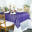 Rectangular Lace Table Overlay Topper 54x108 Regency Purple