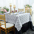 Lace Rectangular Table Overlay Topper 54x108 White