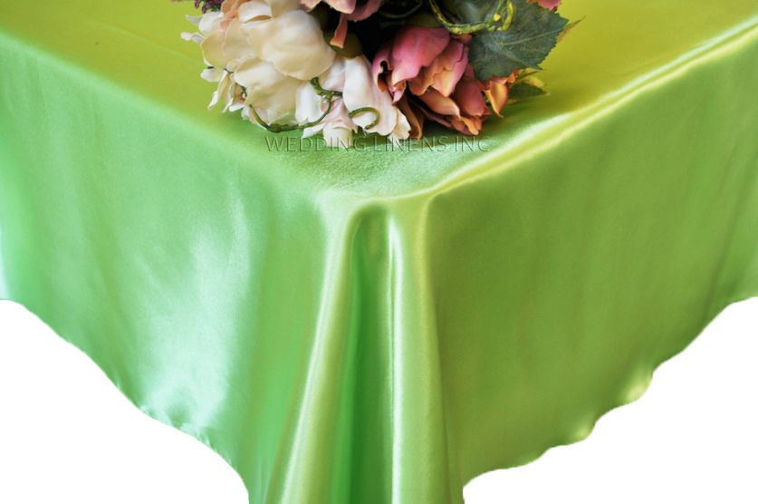 Rectangular Satin Tablecloth 54x108 Apple Green