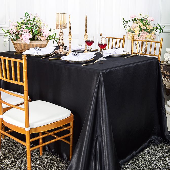Elegant Satin Rectangular Tablecloth Seamless Finish
