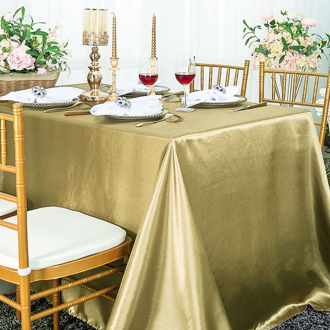 Elegant Satin Rectangular Tablecloth Seamless Finish