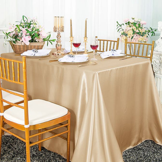 Rectangular Satin Tablecloth Seamless Silky Finish