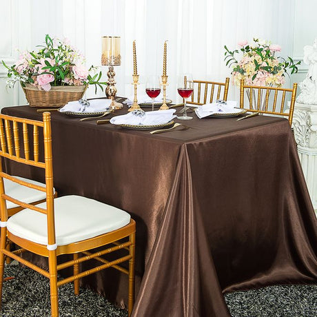 Silky Satin Rectangular Tablecloth Seamless Finish