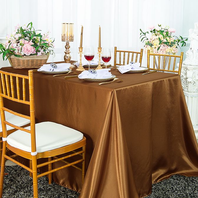 Rectangular Satin Tablecloth Copper 54x108