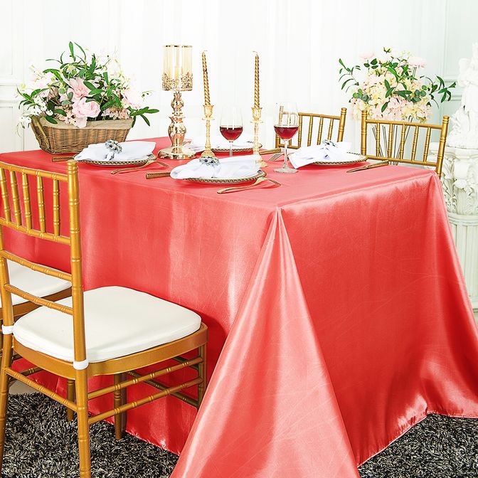 Silky Satin Rectangular Tablecloth for Events