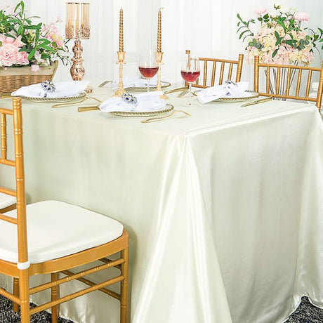 Rectangular Satin Tablecloth Seamless Silky Finish