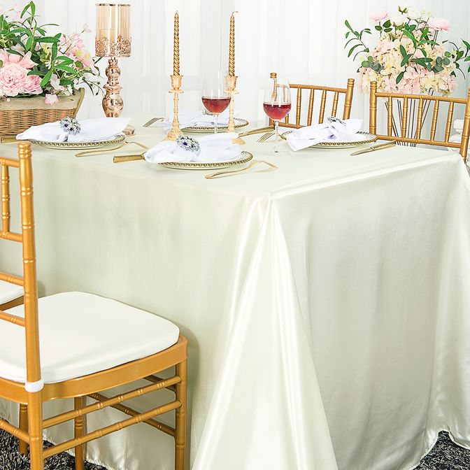 Luxury Satin Seamless Tablecloth Rectangular