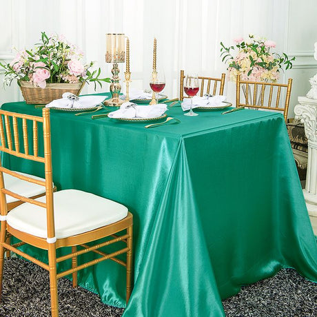 Rectangular Satin Tablecloth Seamless Silky Finish