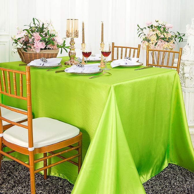 Luxury Satin Seamless Tablecloth Rectangular