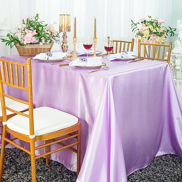 Rectangular Satin Tablecloth Lavender 54x108