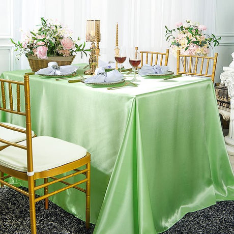 Rectangular Satin Tablecloth Seamless Silky Finish