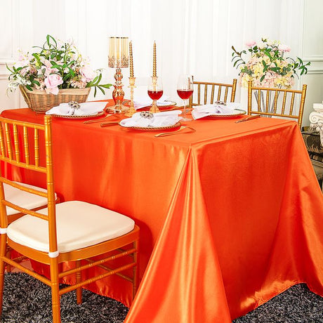 Rectangular Satin Tablecloth Seamless Silky Finish