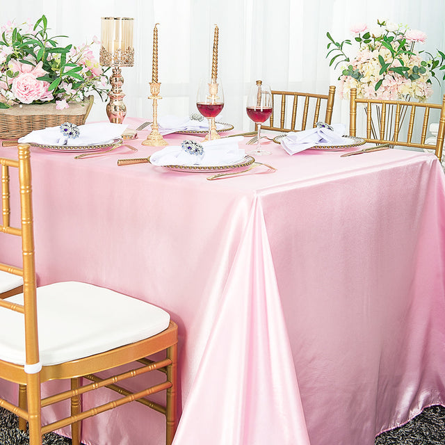 Rectangular Satin Tablecloth 90x132 Pink