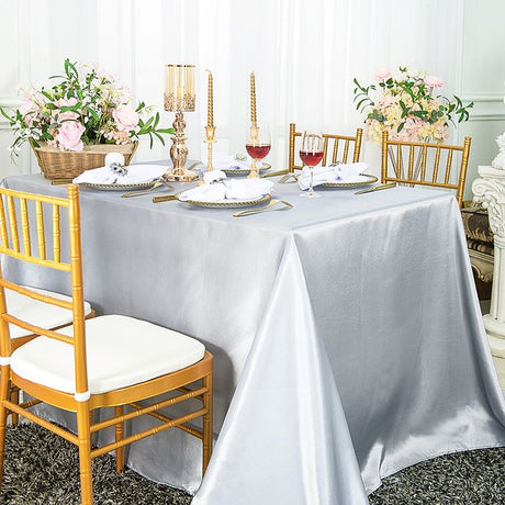 Rectangular Satin Tablecloth Seamless Silky Finish
