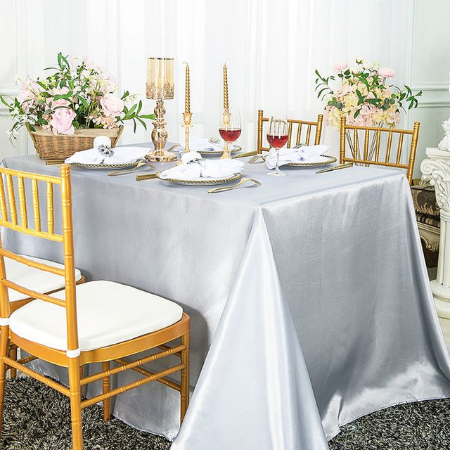 Rectangular Satin Tablecloth 54x108 Platinum