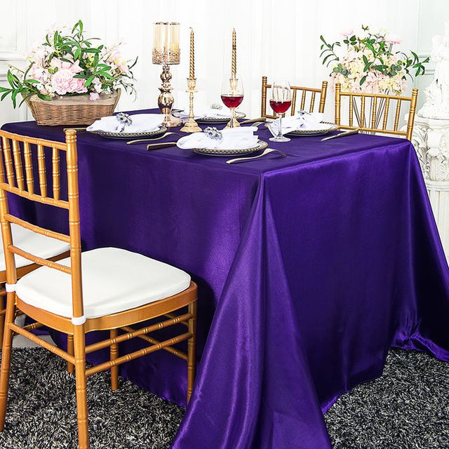 Rectangular Satin Tablecloth 54x108 Regency Purple