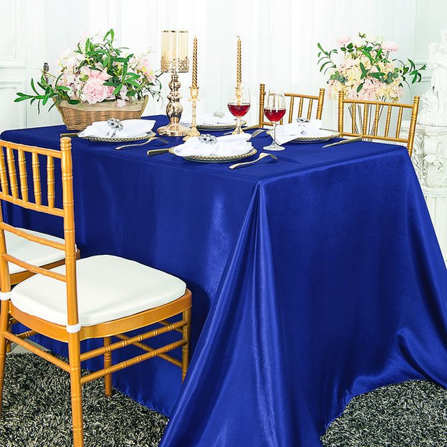 Rectangular Satin Tablecloth 72x120 Royal Blue