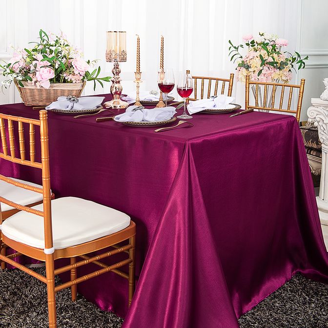 Rectangular Satin Tablecloth Seamless Silky Finish