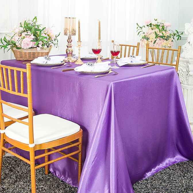 Elegant Satin Tablecloth Rectangular for Dining & Events