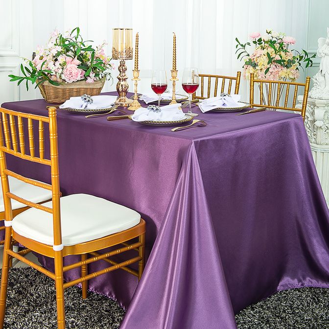 Durable Satin Round Tablecloth – Glossy Event Linen
