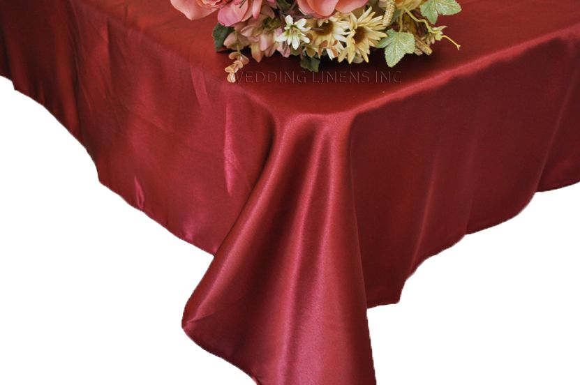 Rectangular Satin Tablecloth Burgundy 54x108
