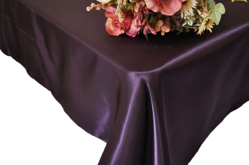 Rectangular Satin Tablecloth 54x108 Eggplant