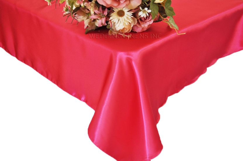Rectangular Satin Tablecloth 54x108 Fuchsia