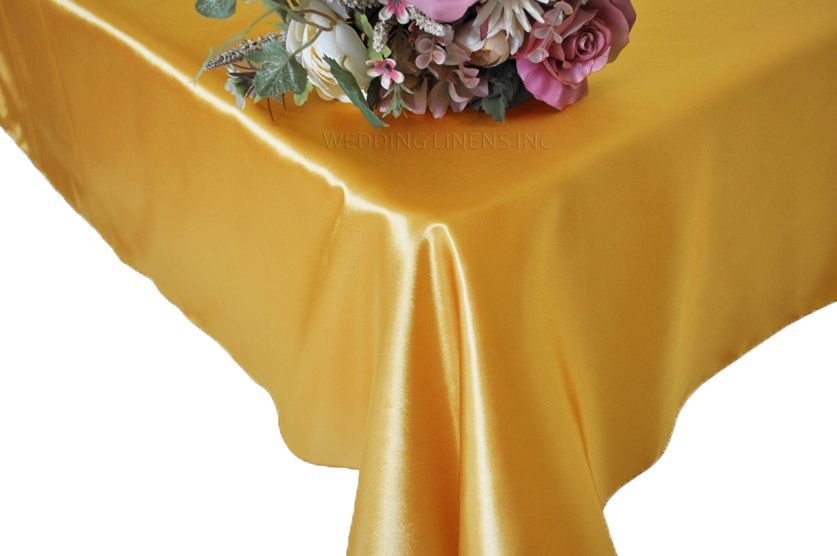Satin Rectangular Tablecloth 54x108 Gold