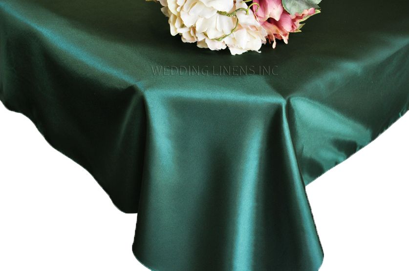 Rectangular Satin Tablecloth 54x108 Hunter Green/Holly Green