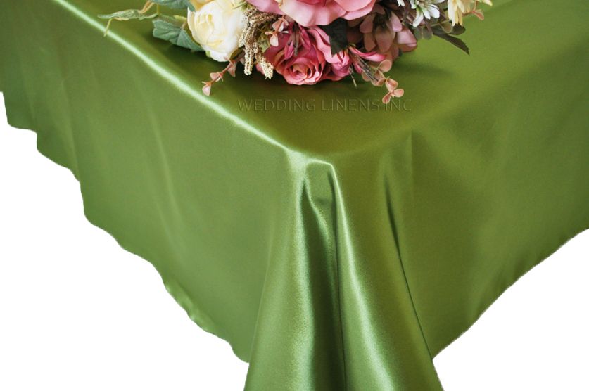 Rectangular Satin Tablecloth 54x108 Moss Green