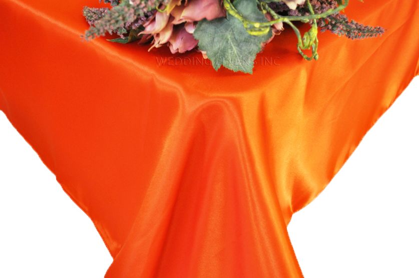 Rectangular Satin Tablecloth Orange 54x108