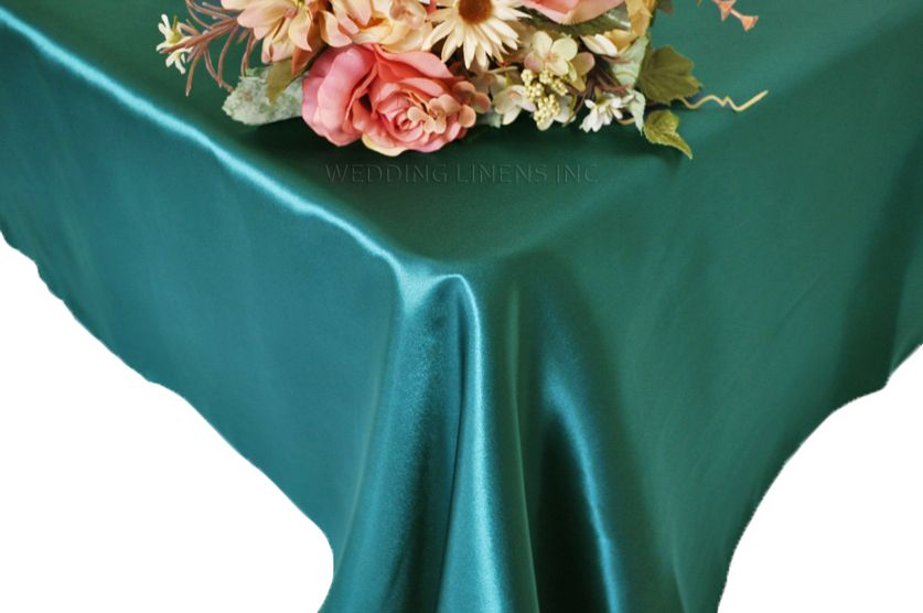 Rectangular Satin Tablecloth 54x108 Peacock