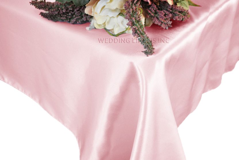 Rectangular Satin Tablecloth 54x108 Pink