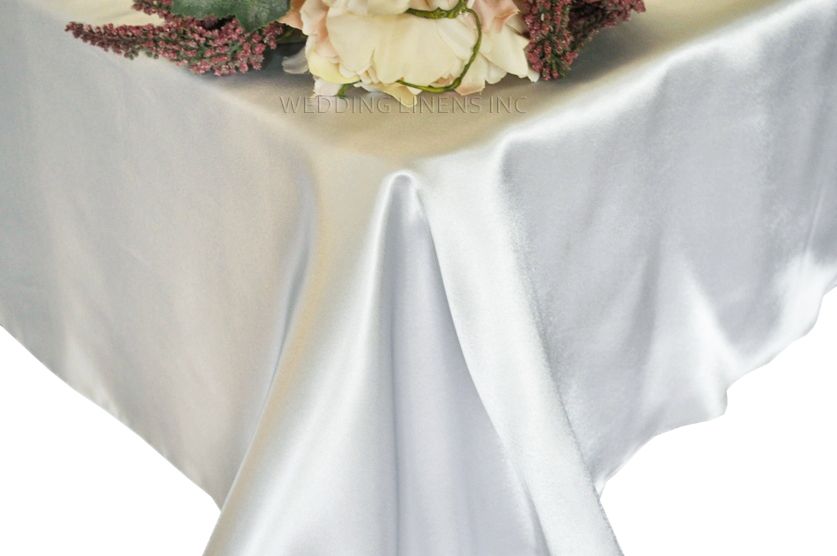Rectangular Satin Tablecloth 54x108 Platinum