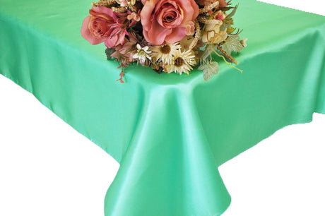 Rectangular Satin Tablecloth Overlay 54x108 Tiff Blue