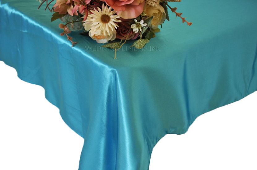 Rectangular Satin Tablecloth Turquoise 54x108