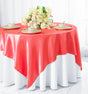 Satin Square Table Overlay 54x54 Coral