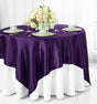 Satin Square Table Overlay 85x85 Eggplant