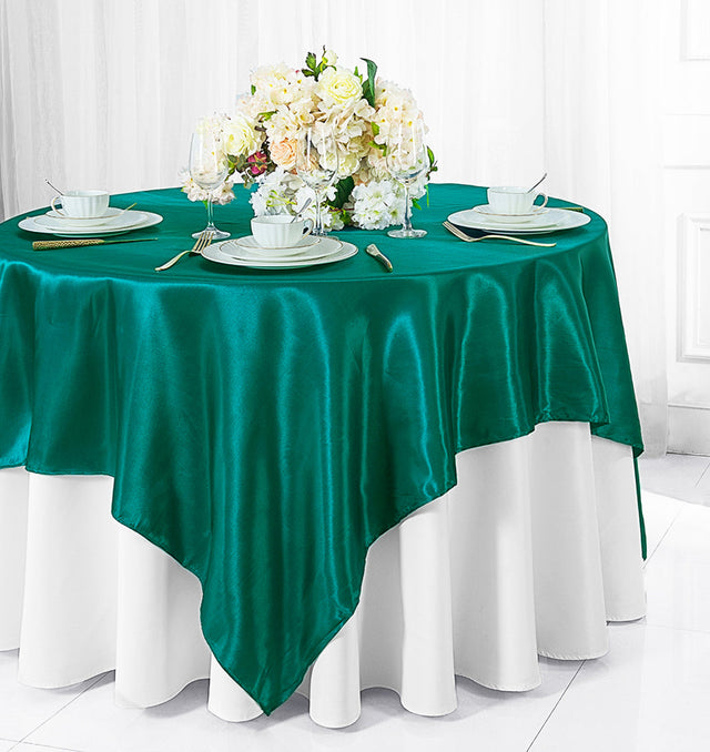 Satin Square Table Overlay 54x54 Oasis